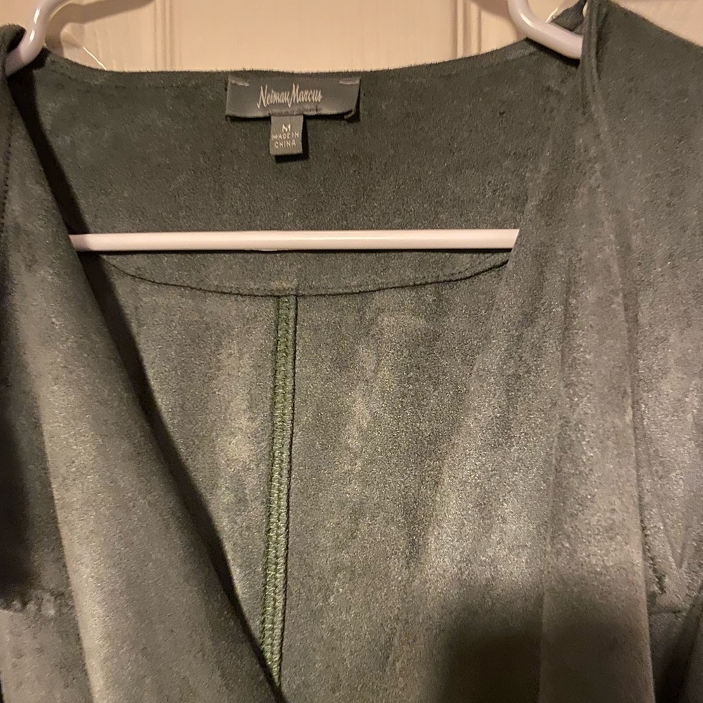 Neiman Marcus Faux Suede Trench Style Vest Size Medium - Picture 14 of 15